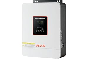 VEVOR Hybrid solväxelriktare 3 000 W, ren sinusvåg, inbyggd 80 A MPPT-solcellsladdningskontroll, kompatibel med litiumsyra-blybatterier, bullernivå < 50 dB