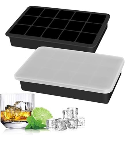 Bac à Glaçons Carré à 24 Compartiments - Plateau Facile à Démouler - Moule En Plastique Pour Whisky - Pour Cocktails Et Friandises Glacées