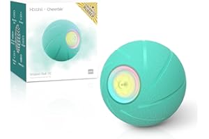 Cheerble [Version Caoutchouc Amélioré Balle Interactive pour Chien, Jouet Interactif Chien avec 3 Modes Interactifs, Wicked Balle PE, Balle Intelligente pour Chiens de Taille Moyenne/Grande, Cyan