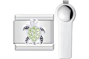 Nomination Compatible Charms for Bracelets - Personalized Marine Life Jewelry Charms with Charm Tool, Fits All 9mm Link Bracelets