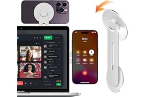 CloudValley Magnetyczny uchwyt na telefon do notebooka, regulowany boczny monitor telefonu dla MagSafe & iOS 16 / macOS 13 beta użytkowników, składany i przenośny rozszerzenie komputera