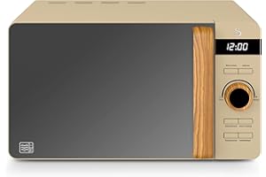 Swan SM22036LOAT Nordic Digital Microwave with 6 Power Settings, 60 Minute Timer, LED Display and Defrost Mode, 20L, 800W, Oatmeal