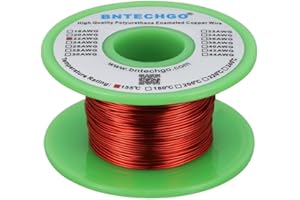BNTECHGO 22 AWG Magnet Wire - Enameled Copper Wire - Enameled Magnet Winding Wire - 4 oz - 0.0256" Diameter 1 Spool Coil Red Temperature Rating 155℃ Widely Used for Transformers Inductors
