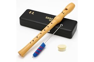 KAIYAYA Blockflöte Holz,8-Loch-Flöte,Sopranblockflöte,mit Wischerstab Korkfett,Flöte Kinder Blockflöte Deutsche Griffweise Holzblockflöte für Erwachsene,Kinder& Anfänger