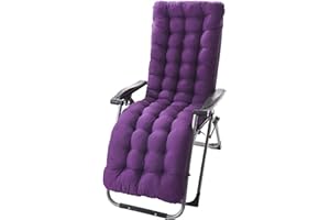 Wangle Sun Lounger Cushion High Back Cushion Thick Rocking Chair Cushion Pads Replacement Sunbed Cushion Pad Garden Patio Lounge Cushion Outdoor Reclining Cushion,Purple