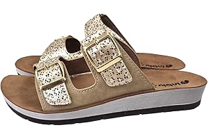 inblu Ciabatte Doppia Fascia Dettaglio Leopardato, Sandali Donna