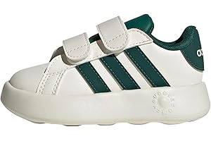 adidas Unisex - Bimbi 0-24 Grand Court 2.0 Shoes Kids, off White/Collegiate Green/Core Black, 27 EU