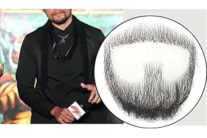 Remeehi Goatee Men's Beard Realistic Beard Human Hair Lace Hand-Made Fake Facial Mustache Costume