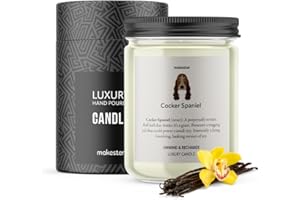 Cocker Spaniel Candle - Over 100+ Breeds - 220g Soy Wax - Madagascan Vanilla & Jasmine - Cocker Spaniel Gift for Christmas or Birthday - Dog Lover Candles by Makester