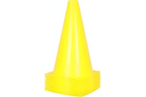 ALYOEN 23cm Markierungskegel Markierkegel Fußball,10 Stück Leitkegel für Kinder Fußballtrainingskegel für Outdoor-Aktivitäten und Festliche Veranstaltungen (Gelb)