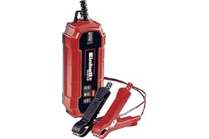 Einhell CE-BC 1 M Caricabatteria auto (220-240 V, di carica 6 / 12 V, per batterie 3-32 Ah, corrente carica 1A, mantenitore carica, per batterie gel - AGM - acido, possibile fissaggio a parete)