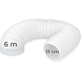 MIRTUX Flexible Portable Air Conditioning Tube 6 m &ndash; Diameter 150 mm &ndash; Heat Resistant PVC &ndash; Compatible with Penguin, Dryers a