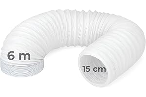 MIRTUX Tuyau de climatisation portable 6 m de diamètre 150 mm PVC résistant à la chaleur compatible avec pingouin, sèche-linge et hottes, installation facile à la maison ou au bureau