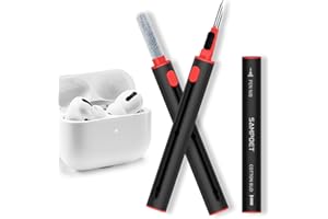 sampoet New generation Airpods Cleaning Kit, Sampoet 4-in-1 Multifunctional Earphone Cleaning Kit with Soft Brush for Airpods Pro Earbud Headphone (Black)