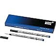 Montblanc Rollerball Refills (M) Royal Blue 105159 – Refill Cartridge with a Medium Nib for Rollerball Pens – 2 x Purple Pen Refills