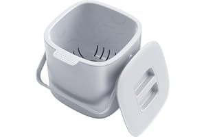 AMYZAVLS Pattumiera Cucina 4 Litri Compostiera da Cucina per Rifiuti Biologici con Coperchio, Resistente agli odori per Umido Organici Quotidiani, Contenitore interno rimovibile, Facile da pulire