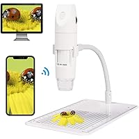 WiFi Digital Mikroskop,KNMY Drahtloses Digitales Mikroskop 50-fache bis 1000-fache Vergrößerung,8 Einstellbare LED…