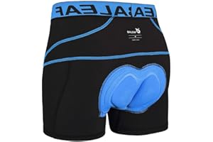 BALEAF Short Cycliste Homme Cuissard Vélo Homme Cycliste Short VTT avec Coussin de Compression à 5 Couches Rembourré Caleçon Vélo Homme Respirant à Séchage Rapide Anti-Glissante