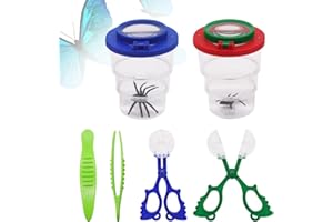 Uptvin Lot de 6 Boîte loupe à Insecte, observateur d'insectes, Ensemble de pièges à Insectes, Muglupe Magnificent Box, pour Les Enfants Biologie Scientifique Exploration Naturelle