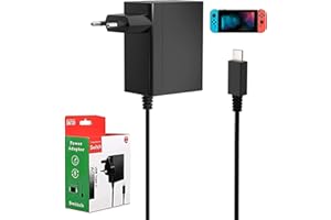 BERLS Cargador para Nintendo Switch, Cable Adaptador NS Switch, 15V 2.6A USB Tipo C Carga Rápida Compatible con Modo TV Control Dock Smart Phone HDMI Adapter Laptop & Tablet (6FT Cable)