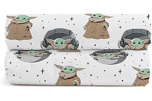 JAY FRANCO Star Wars The Mandalorian Curious Child 100% Cotton Double Fitted Sheets - 2 Pack