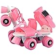 Thorityau Roller Skates, Double Row Roller Skates, Adjustable, 4 Wheels Children’s Skates For Beginners, Safety Buckle System And Reinforced Straps,Breathable, For Boys And Girls
