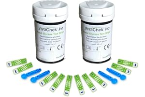 FOVIFLXY VivaChek Diabetes Strips x 50 & Diabetes Lancets x 50, Auto-Code Blood Glucose Test Strips, Blood Suger Test Strips for UK Diabetics (VivaChek Ino X Only)