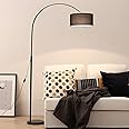 Joyzzz Floor Lamp, Arc Floor Lamp with Adjustable Hanging, 158-185cm Tall Pole Lamp, Black Finish Modern Floor Lamp, Standing Accent Light, LED Floor Lamp for Living Room, Bedroom, Office