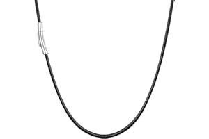 U7 Kette für Damen Herren 2mm/3mm Schwarz/Braun geflochtene Wachsschurkette Kunstlederkette Edelstahl Verschluss Trendig Simpel Modeschmuck für Männer Frauen 41cm/46cm/51cm/55cm/61cm/66cm/71cm/76cm