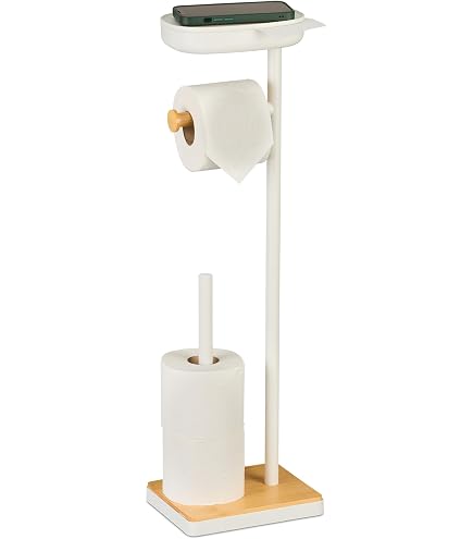 Toilettenpapierhalter Aus Massivem Teak | Freistehend, Mit Reserveablage, Fertig Montiert, Wasserabweisend