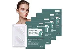 ISBEAUSOLS Pack of 4 Dissolving Microneedle Eye Patches - Anti Wrinkle Patches - Micro Needle Patches with Peptides,Hyaluronic Acid - Microneedle Patches for Dark Circles & Puffy Eyes