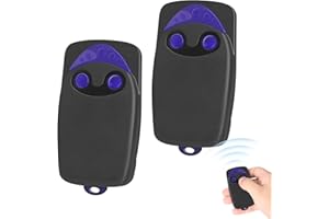 LUIRSAY Lot De 2 Télécommandes Pour Portail, Télécommande Pour Portail Automatisé Flo2r-s, Émetteur De Télécommande Canaux 433.92MHz 2 Touches(Comprend 2 piles supplémentaires)