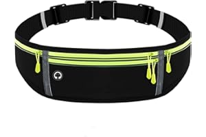 Lrikas Laufgürtel für Handy, Wasserdicht Lauftasche, Läufer-Hüfttasche mit 4 Taschen, Nicht Verschieben Handytasche Joggen zum Radfahren, Fitness, Spazierengehen (Schwarz)