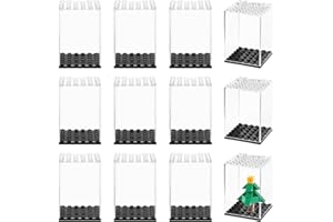 AVCXEC Akrylowa gablota z figurkami, 12 sztuk, akrylowa, do układania w stos, miniaturowa gablota, pudełko do przechowywania klocków konstrukcyjnych