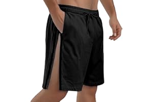 Bauzuoyo Reha Hose Herren Seitlich Zu öffnen Reißverschluss Kurze Hose Sommer Lässige Sport Shorts Atmungsaktiv Strandhose für Fitness Jogger Basketball Outdoor Workout Trainingsshorts