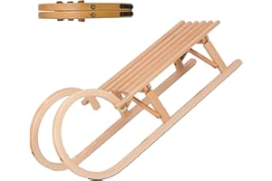 COLINT VTSport Faltschlitten Hörnerschlitten 110 cm TÜV/GS geprüft Klappschlitten Hörner faltbar Schlitten Rodel Holzschlitten Holz HKS