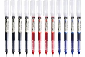 Anller 12 penne a sfera a inchiostro liquido, punta ad ago da 0,5 mm, inchiostro ad asciugatura rapida, penne a sfera, 3 colori