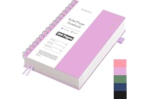 ‎EMSHOI EMSHOI A5 Notizbuch, Notizblock, Collegeblock A5 Liniert mit 300 Seiten /150 Blatt Zum Schreiben, 100 GSM Papier, PVC Hardcover, für Arbeit Büro Schule 14.5 × 21 cm - Violett
