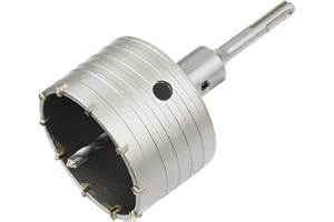Meccion Fresa a Tazza per Muro Cemento con Adattatore SDS Plus 110mm, Punte di Tungsteno Sega a Foro Cavo per Mattoni, Calcestruzzo, Muro di Pietra di Cemento (90mm+110mm SDS Plus Adattatore)