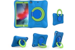 NLR FUN NLR Custodia Eva per Bambini per iPad | più Direzioni Stand Stabile | Compatibile con 9,7-Pollici Nuovo iPad 2018/2017 (6a/5a Generazione) / iPad Air 2 / iPad Air (Blu+Verde)