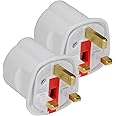Royal Apex EU to UK Plugs Adapter, British Plug to EU Schuko Female Plugs Power Converter, 2 Pin Socket EU to UK Travel Adapter, 13A 250V BS1362 FUSED (Pack of 2 pcs)