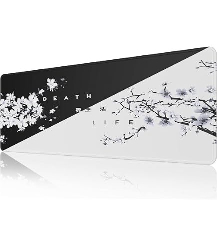 XXL Gaming-Mauspad 80x30 Cm – Mit Kirschblüten-Muster, Genähte Kanten, Rutschfeste Gummibasis
