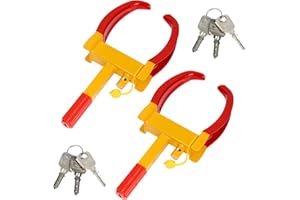 Jopassy 2X Radkralle Reifenkralle Parkkralle Radschloss - Diebstahlsicherung, Universal, verstellbar für Autos, Wohnwagen, Anhänger, PVC-Schutz, Anti-Bohrschloss
