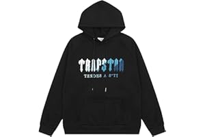 FANGER Trapstar Hoodie Uomo Cotone con Trapstar Ricamato Lettere con Cappuccio e Tasche Sport Soft Warm Manica Lunga Felpa