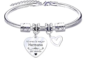 QTQTLP Pulsera Hermana Regalo de Hermana Regalo de Hermana mayor Regalo de Cumpleaños Hermana Pulsera Acero Inoxidable Hermana Pulsera Personalizada Mujer Hermana Pulsera a la Mejor Hermana