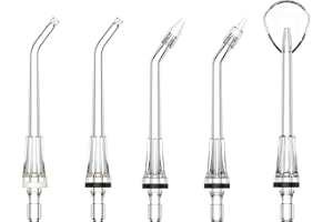 Kit de 5 Embouts Jet Dentaire Compatibles Avec FlossJet FC5240 et Autres Modèles,Buse Multifonctionnelle Pour le fil Dentaire,Buse à Jet d'eau Dentaire Classique
