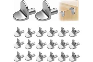 MENNYBACK 20pcs 5mm L-Shaped Solid Alloy Shelf Pins, Shelf Support Pegs, Cupboard Shelf Pegs, Cupboard Shelf Supports, Kitchen Shelf Pegs, Shelf Pins & Shelf Brackets & Supports. For Cabinets, Bookshelves Etc.