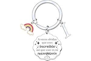 YUANSI Regalo Llavero inspirador, Llavero colgante de plata A-Z 26 letras iniciales A Veces Olvidas Que Eres Increíble, así Que Este Es Tu Recordatorio Para Hija Hijo Hermana Amigos Madre
