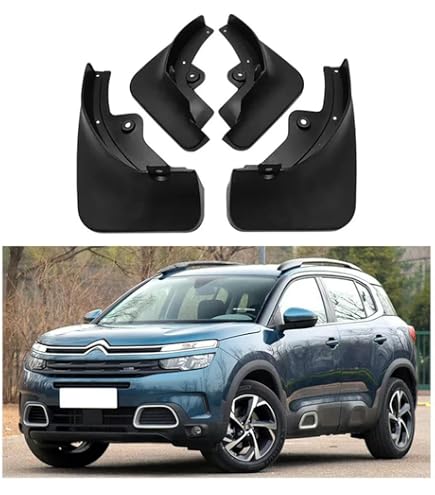Kit 4 Bavettes/garde-boue Pour Citroën C3 Aircross (A88) 2018-2024 - Noir - TPE/PVC - Protection Boue, Cailloux - 5