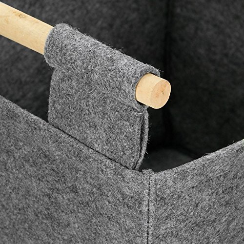 ECD Germany Feuerholzkorb Filz 45cm x 40cm x 40 cm LxBxH Holzkorb Kaminholzkorb Kaminholztasche - 3